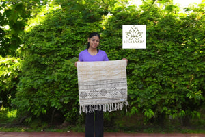 Hand-Block Printed Antiskid Sweat Absorbent Yoga Mat