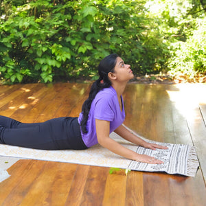 Hand-Block Printed Antiskid Sweat Absorbent Yoga Mat