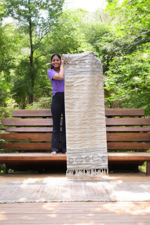 Hand-Block Printed Antiskid Sweat Absorbent Yoga Mat