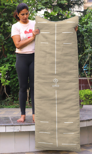 Restorative Organic Cotton Yoga Mat – 2-in-1 Multifunctional Mat for Joint & Knee Support
