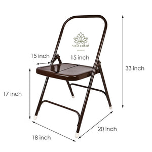 Iyenger Yoga Chair, Backless, Excellent Prop for Yoga Poses for Continuum Body Movement & Enhanced Practice, With Option for Cotton Blankets