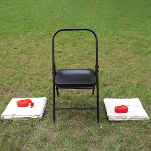 Iyenger Yoga Chair, Backless, Excellent Prop for Yoga Poses for Continuum Body Movement & Enhanced Practice, With Option for Cotton Blankets