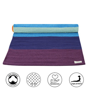Handwoven Organic Cotton Yoga & Meditation Mat- Just Like a Rainbow