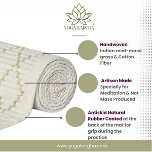 Handwoven Premium Grass Fiber Restorative Antiskid Mat for Yoga and Meditation - Meas