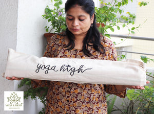 Personalized Embroidered Yoga Mat Bag – Minimalist Handmade Cotton Carrier | Custom Gift for Yogis