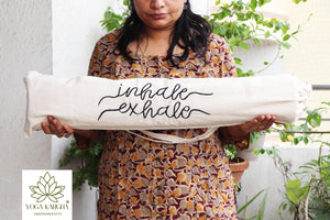 Personalized Embroidered Yoga Mat Bag – Minimalist Handmade Cotton Carrier | Custom Gift for Yogis