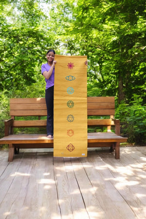 Organic Cotton Seven Chakra Embroidered Mat for Yoga and Meditation