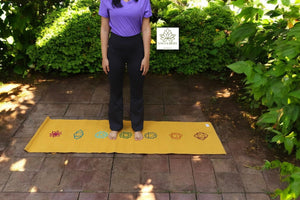 Organic Cotton Seven Chakra Embroidered Mat for Yoga and Meditation