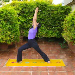Organic Cotton Seven Chakra Embroidered Mat for Yoga and Meditation