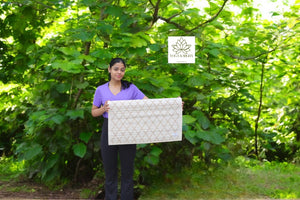 Handwoven Premium Grass Fiber Restorative Antiskid Mat for Yoga and Meditation - Meas