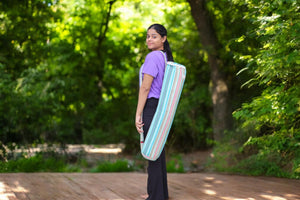 YogaKargha Handmade Upcycled Yoga Mat Bag, Eco-Friendly | Spacious | One-of-a-Kind | Mindfully Made in India