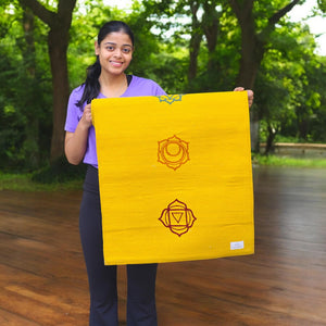 Organic Cotton Seven Chakra Embroidered Mat for Yoga and Meditation