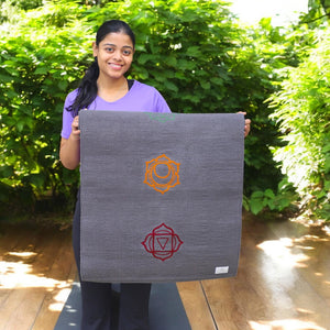 Organic Cotton Seven Chakra Embroidered Mat for Yoga and Meditation