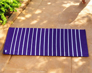 Handwoven Organic Cotton Travel Yoga Mat | Lightweight, Foldable & Eco-Friendly | Anti-Skid, Washable, Handmade in India