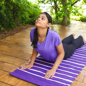 Handwoven Organic Cotton Travel Yoga Mat | Lightweight, Foldable & Eco-Friendly | Anti-Skid, Washable, Handmade in India