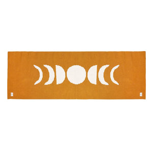 Moon Light Organic Cotton Yoga Mat | Handwoven, Anti-Skid Option | Celestial Moon Phases, Mustard or Black | Eco-Friendly & Gift Ready