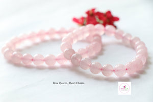 Rose Quartz Bracelet/Jewelry, Elastic Crystal Bead (8mm) Healing Bracelet, For Love, Compassion, Kindness, Forgiveness, Heart Chakra