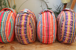 Yoga Meditation Cushion | Handwoven Handmade Round Zafu Pillow |Zipped Cover |Washable| Portable - Tibet - Filling Options Available