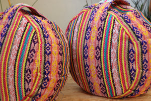 Yoga Meditation Cushion | Handwoven Handmade Round Zafu Pillow |Zipped Cover |Washable| Portable - Tibet - Filling Options Available