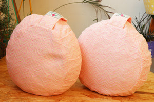 Yoga Meditation Cushion | Handwoven Handmade Round Zafu Pillow |Zipped Cover |Washable| Portable - Rose - Filling Options Available