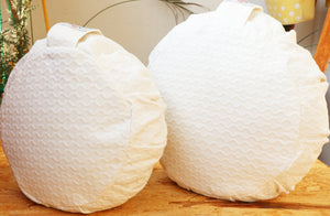 Yoga Meditation Cushion | Handwoven Handmade Round Zafu Pillow |Zipped Cover |Washable| Portable - Shweta - Filling Options Available