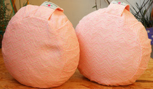 Yoga Meditation Cushion | Handwoven Handmade Round Zafu Pillow |Zipped Cover |Washable| Portable - Rose - Filling Options Available