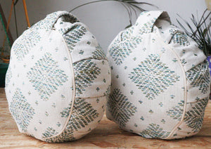 Yoga Meditation Cushion | Handwoven Handmade Round Zafu Pillow |Zipped Cover |Washable| Portable - Diamond - Filling Options Available