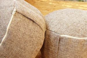 Rondo Yoga Meditation Cushion | Handwoven Handmade Rondo Zafu Pillow - Beige |Zipped Cover |Washable| Portable - Filling Options Available