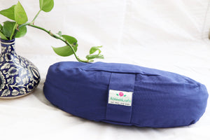Crescent Yoga/Meditation Cushion–Crescent Yoga Pillow| Zippered Organic Cotton Cover/Liner|Carrying Handle - Color Options - Filling Options