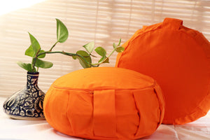 Round Zafu Yoga Cushion |Zipped Cover | Washable| Portable | Solid Colors | Filling Options Available - Medium Size