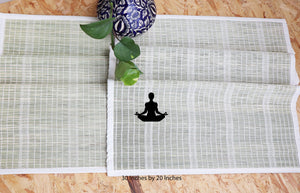 Handwoven Meditation Mat Made with Darbha 'Kusha' Grass Fiber - Color Natural Green - Dharana