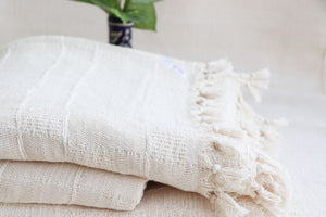 Premium Handwoven Organic Cotton Blanket (Use as bed linen OR yoga/mediation blanket) - Design: Bodhi
