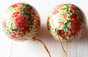 Balls Set - Christmas Ornaments, Christmas Baubles, Hanging Ornaments, Keepsake, Christmas Decoration, Handmade Paper Mache Christmas Gift