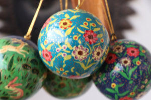 Balls Set - Christmas Ornaments, Christmas Baubles, Hanging Ornaments, Keepsake, Christmas Decoration, Handmade Paper Mache Christmas Gift