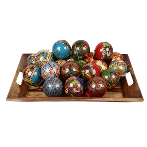 Balls Set - Christmas Ornaments, Christmas Baubles, Hanging Ornaments, Keepsake, Christmas Decoration, Handmade Paper Mache Christmas Gift