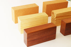 Yoga/Exercise/Fitness Blocks - Set of Two Yoga Blocks with Carrying Bag - Option to Choose - Wood OR Cork