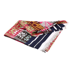 Indian Boho/Bohemian Cotton Reversible Area Rug/Chindi Rag/Floor Runner/Yoga Mat/Dhurrie/Kilm/Carpet - Adyant