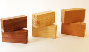 Yoga/Exercise/Fitness Blocks - Set of Two Yoga Blocks with Carrying Bag - Option to Choose - Wood OR Cork