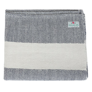 Handwoven Herringbone Organic Cotton Blanket (Herringbone Weave) for Yoga and Meditation or Use as Bed Linen/Home Decor