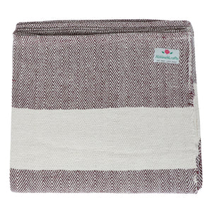 Handwoven Herringbone Organic Cotton Blanket (Herringbone Weave) for Yoga and Meditation or Use as Bed Linen/Home Decor