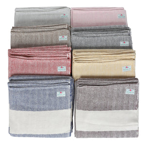 Handwoven Herringbone Organic Cotton Blanket (Herringbone Weave) for Yoga and Meditation or Use as Bed Linen/Home Decor