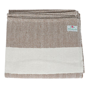 Handwoven Herringbone Organic Cotton Blanket (Herringbone Weave) for Yoga and Meditation or Use as Bed Linen/Home Decor