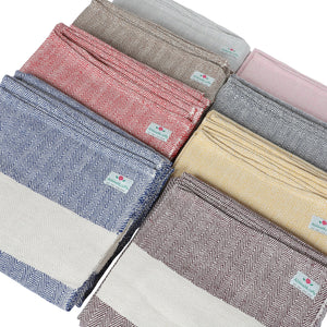 Handwoven Herringbone Organic Cotton Blanket (Herringbone Weave) for Yoga and Meditation or Use as Bed Linen/Home Decor