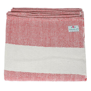 Handwoven Herringbone Organic Cotton Blanket (Herringbone Weave) for Yoga and Meditation or Use as Bed Linen/Home Decor