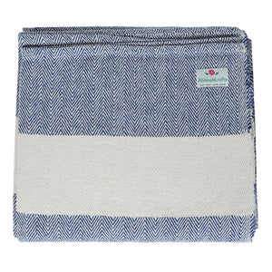 Handwoven Herringbone Organic Cotton Blanket (Herringbone Weave) for Yoga and Meditation or Use as Bed Linen/Home Decor