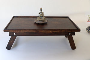 AbhinehKrafts Wooden Prayer/Pooja Table, Altar Table, Meditation & Prayer Shrine, Buddhist Altar, Japanese Table, Zen Altar - Made in India