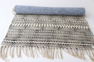 Anti Skid Cotton Handblock Mat for Yoga, Pilates, Fitness, and Meditation - (Handwoven Area Rug, Hand Block-Printed Rug) - Multi Options