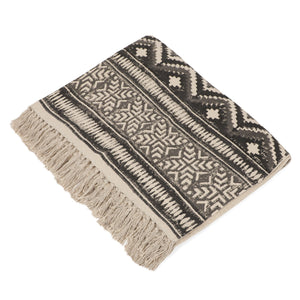 Large Yoga Mat 6x 4 feet for Yoga, Pilates, Fitness, and Meditation - (Handwoven Area Rug, Mat, Dhurrie, Hand Block-Printed Rug)