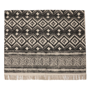 Large Yoga Mat 6x 4 feet for Yoga, Pilates, Fitness, and Meditation - (Handwoven Area Rug, Mat, Dhurrie, Hand Block-Printed Rug)