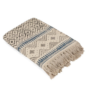 Large Yoga Mat 6x 4 feet for Yoga, Pilates, Fitness, and Meditation - (Handwoven Area Rug, Mat, Dhurrie, Hand Block-Printed Rug)